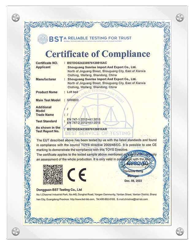 2023.12.13 - Loft Bed - CE - EN747 Certificate