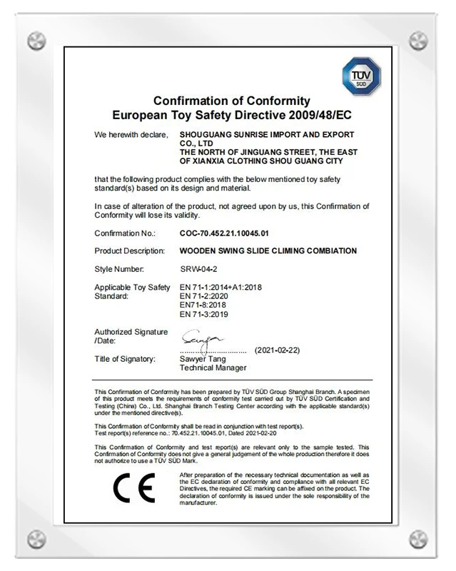 CE Certificate - Scaffolding