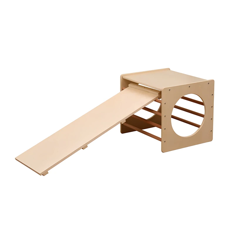 2-in-1 Foldable Wooden Climbing Frame with Slide &ndash; Montessori Indoor Gym for Toddlers