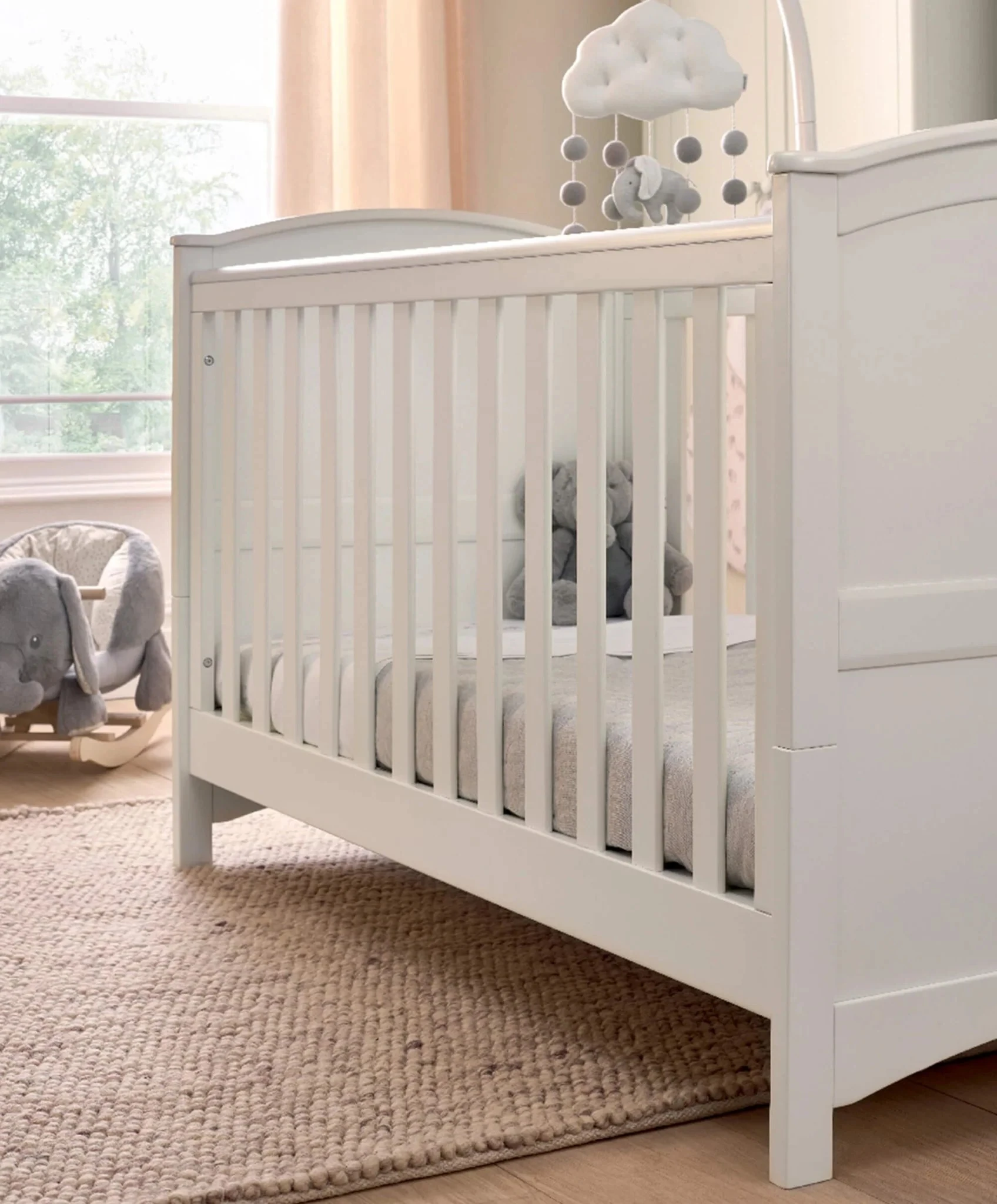 3 Piece Modern Small Cotbed Range Kids Furniture Set Pine Baby Crib