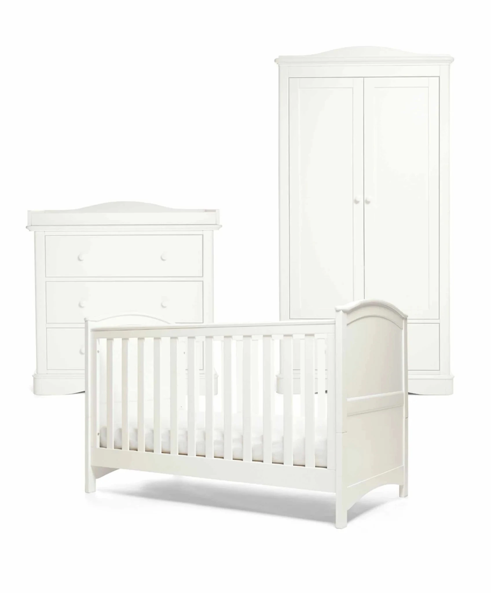 3 Piece Modern Small Cotbed Range Kids Furniture Set Pine Baby Crib