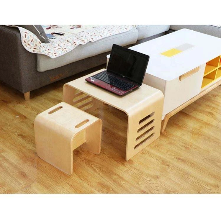 Scandinavian Bentwood Multifunctional Low Table &mdash; Compact Laptop Desk, Bedside Table & Floor Side Ta