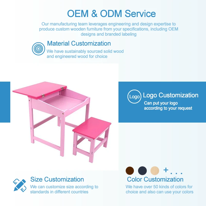 White Kids Lift-Top Desk and Stool Set &mdash; Hidden Storage Compartment, Tiltable Writing Surface, Minim
