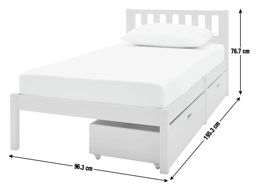 Kids Wooden Bed with 2 Under-Bed Storage Drawers | Sage Green Children's Bed Frame with Slatted Head